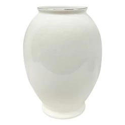10.8IN WHITE CERAMIC VASE