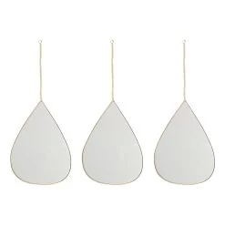 11X8 Teardrop Mirror 3Pc Set W/Chain Hanger