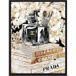 12X16 Framed Glam Books Canvas Wall Art