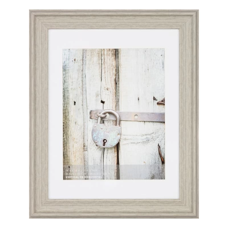 14x18 Matted To 11x14 Scoop Profile White Mat Wall Frame, Light Grey 3 14x18 Matted To 11x14 Scoop Profile White Mat Wall Frame, Light Grey