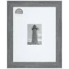 14x18 Matted To 5x7 Wide Flat Profile With White Mat Wall Frame, Grey -Home Decor Shop 14x18 matted to 5x7 wide flat profile with white mat wall frame grey