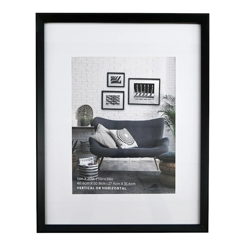 16x20 Matted To 11x14 Wall Frame, Black 3 16x20 Matted To 11x14 Wall Frame, Black
