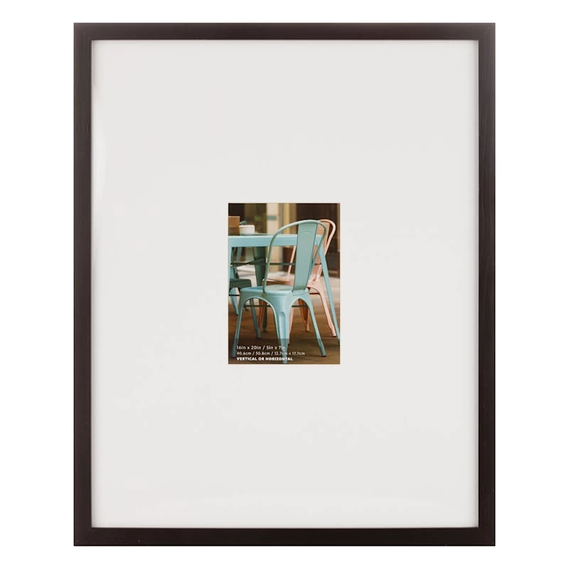 16x20 Matted To 5x7 Wall Frame, Black 3 16x20 Matted To 5x7 Wall Frame, Black