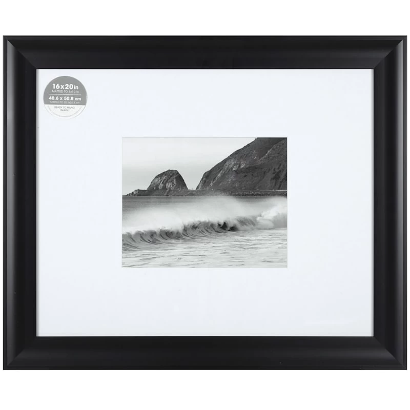 16x20 Matted To 8x10 Scoop Profile With White Mat Wall Frame, Black 3 16x20 Matted To 8x10 Scoop Profile With White Mat Wall Frame, Black