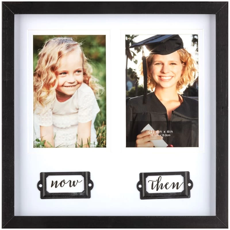 2-Opening Now & Then White Matted Graduation Photo Frame, 4x6 3 2-Opening Now & Then White Matted Graduation Photo Frame, 4x6