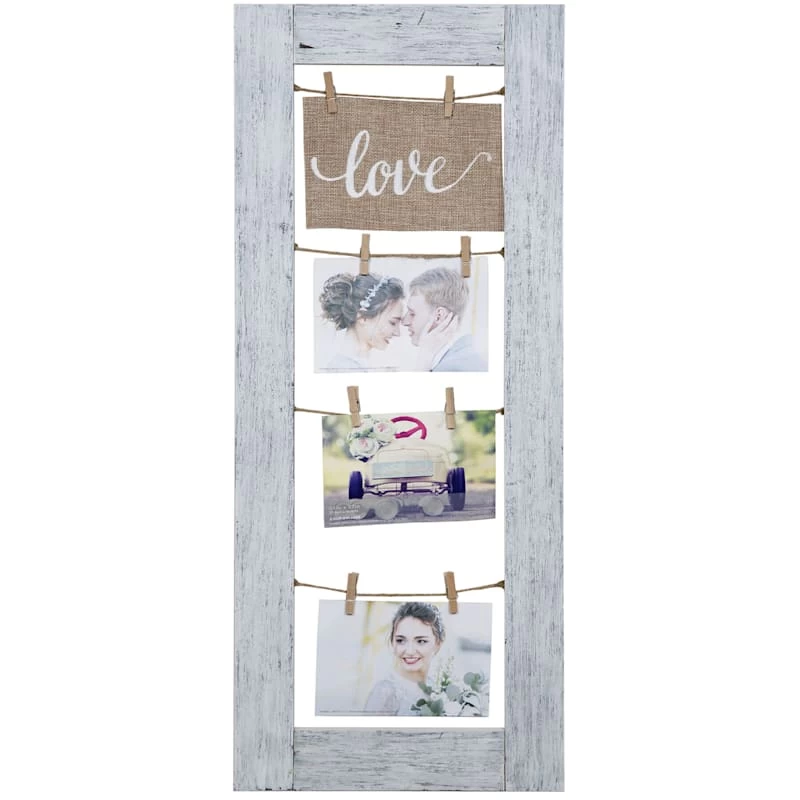 3-Clip Burlap Love Banner Photo Collage, 11x27 3 3-Clip Burlap Love Banner Photo Collage, 11x27