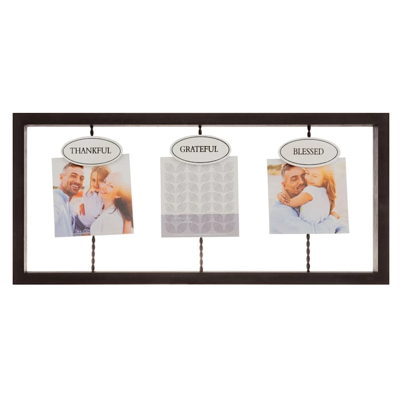 3-Opening Photo Collage With Thankful, Grateful, Blessed Photo Clip, 4" 3 3-Opening Photo Collage With Thankful, Grateful, Blessed Photo Clip, 4"