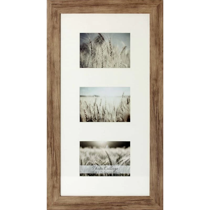 3-Photo Frame & Matted Driftwood, 12x24 3 3-Photo Frame & Matted Driftwood, 12x24