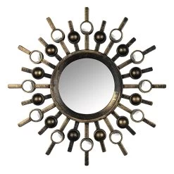 3-Piece Brown Wall Mirror Set, 10" -Home Decor Shop 3 piece brown wall mirror set 10 2