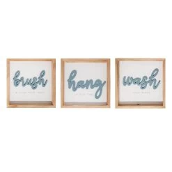 3-Piece Brush Hang Wash Framed Wall Art, 10"