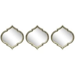 3-Piece Champagne Wall Mirror Set, 10"