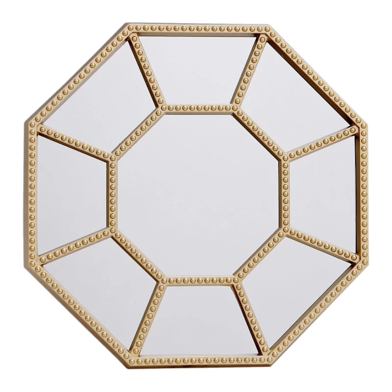 3-Piece Gold Octagon Mirror Set, 10" 4 3-Piece Gold Octagon Mirror Set, 10" - Image 2