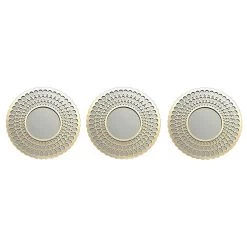 3-Piece Gold Round Wall Mirror Set