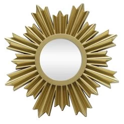 3-Piece Gold Sunburst Wall Mirror Set, 10" 9 3-Piece Gold Sunburst Wall Mirror Set, 10" -Home Decor Shop 3 piece gold sunburst wall mirror set 10 3