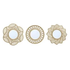 3-Piece Gold Wall Mirror Set