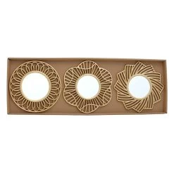 3-Piece Gold Wall Mirror Set -Home Decor Shop 3 piece gold wall mirror set 8