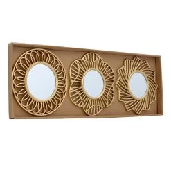 3-Piece Gold Wall Mirror Set -Home Decor Shop 3 piece gold wall mirror set 9