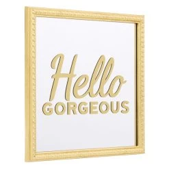 3-Piece Hello Gorgeous Gold Framed Wall Mirror Set, 10" -Home Decor Shop 3 piece hello gorgeous gold framed wall mirror set 10 5