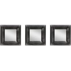 3-Piece Silver Distressed Wall Mirror Set, 10"
