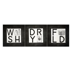 3-Piece Wash, Dry & Fold Canvas Wall Art, 6"