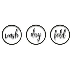 3-Piece Wash Dry Fold Glass Wall Art, 8"