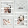 4-Opening Whitewash Dimensional Collage With Two 5x7 Photo Clips -Home Decor Shop 4 opening whitewash dimensional collage with two 5x7 photo clips