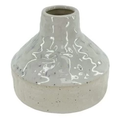 4.5in White And Blue Speckeled Vase
