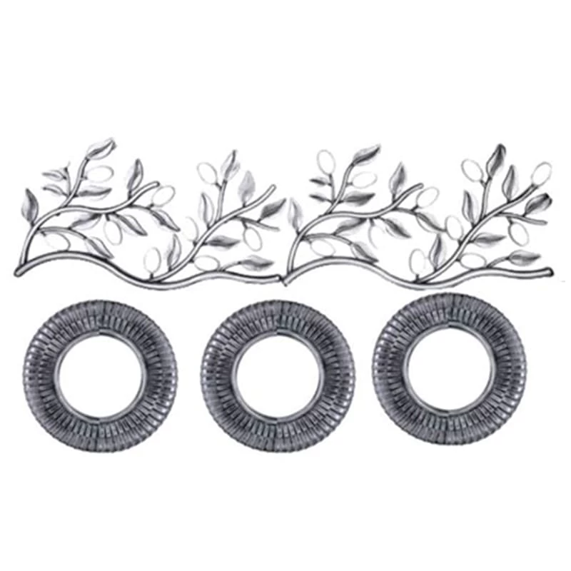 5-Piece Metallic Framed Round Wall Mirror Set, 10" 3 5-Piece Metallic Framed Round Wall Mirror Set, 10"