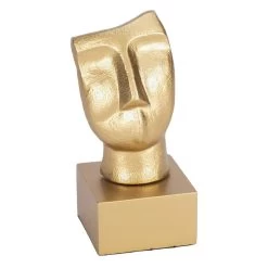 8IN GOLD METAL FACE DECOR