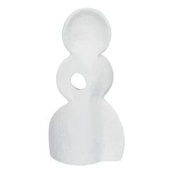 8IN WHITE METAL DECOR