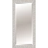 Antique White Floral Wood Framed Wall Mirror, 30x54