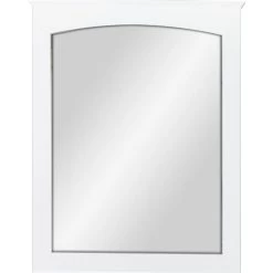 Arched White Wood Framed Wall Mirror, 24x30