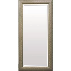 Basket Weave Champagne Floor Mirror, 32x66
