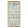 Bathroom Rules Framed Linen Wall Art, 10x20