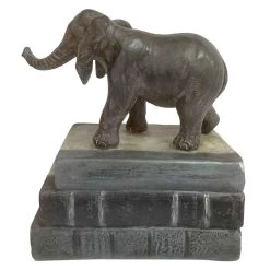 Black Elephant Stacked Books, 10"