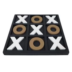 Black, Gold & White Tic Tac Toe Decor, 14"