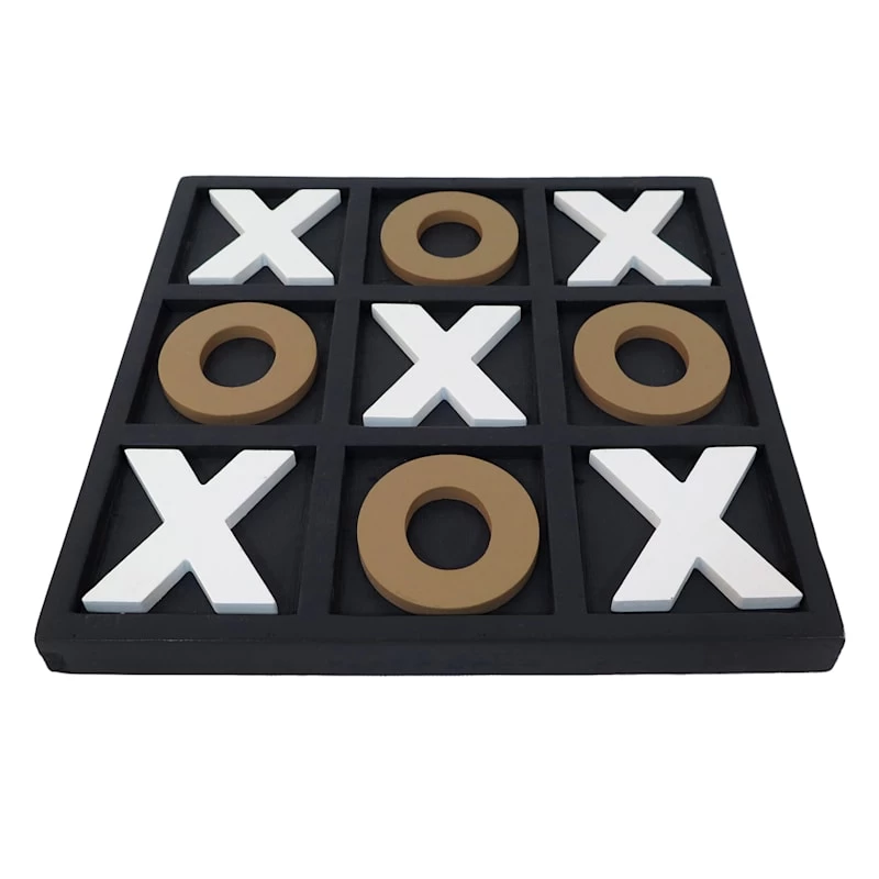 Black, Gold & White Tic Tac Toe Decor, 14" 3 Black, Gold & White Tic Tac Toe Decor, 14"