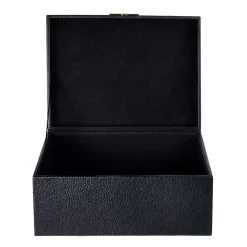 Black Leather Decorative Box, Large 7 Black Leather Decorative Box, Large -Home Decor Shop black leather decorative box large 2