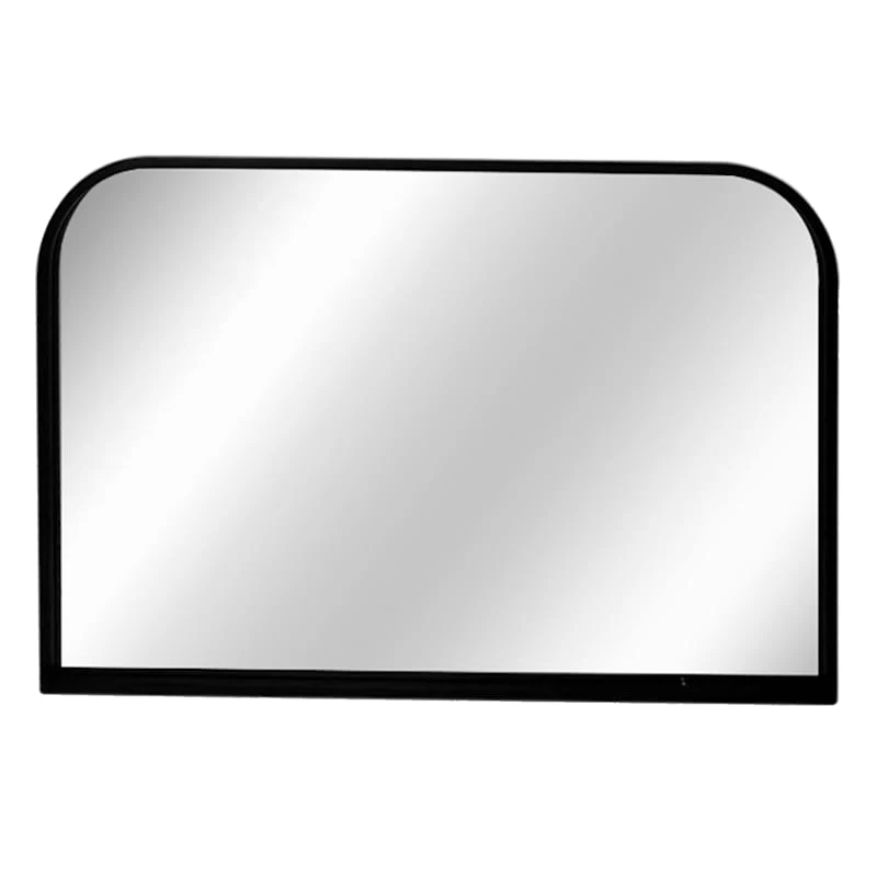 Black Metal Mantel Wall Mirror, 36x24 3 Black Metal Mantel Wall Mirror, 36x24
