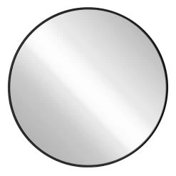 Black Round Wall Mirror, 24"