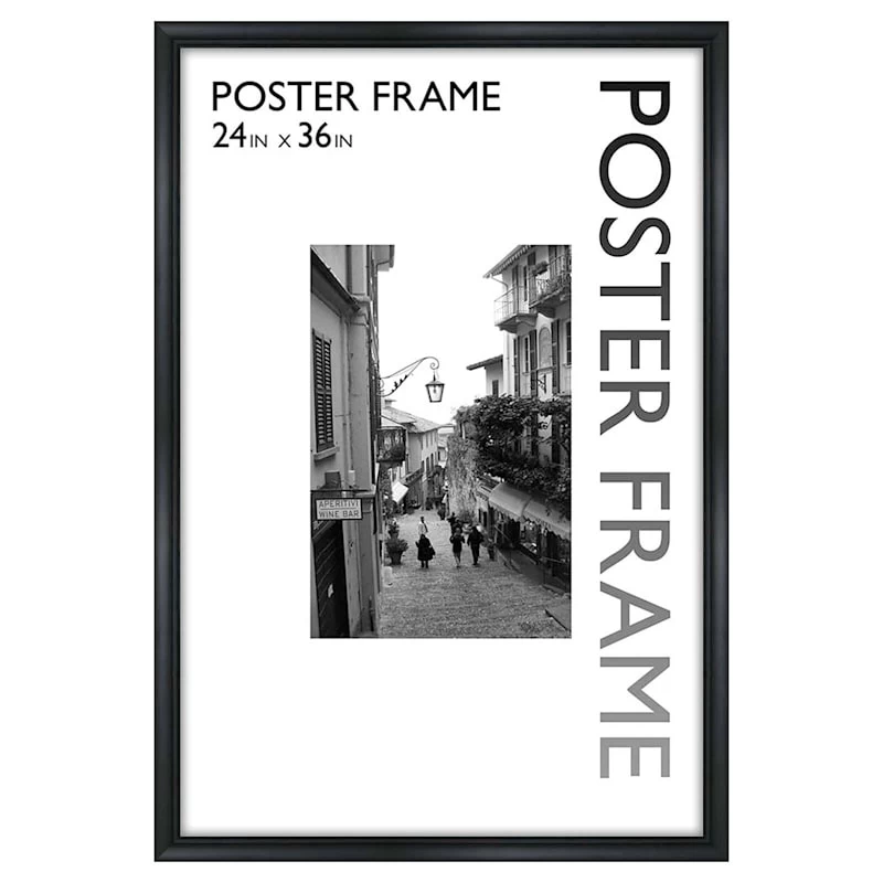 Black Sleek Line Poster Frame, 24x36 3 Black Sleek Line Poster Frame, 24x36