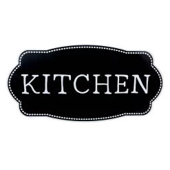 Black & White Kitchen Sign, 12x24