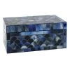Blue Mosaic Glass Decorative Box, 7" -Home Decor Shop blue mosaic glass decorative box 7