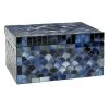 Blue Mosaic Glass Decorative Box, 8" -Home Decor Shop blue mosaic glass decorative box 8