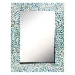 Blue Mother Of Pearl Framed Gallery Wall Mirror, 28x39