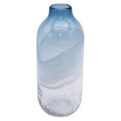 Blue Ombre Glass Vase, 14"