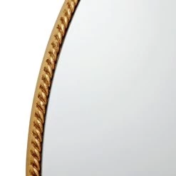 Braided Gold Framed Round Wall Mirror, 32" -Home Decor Shop braided gold framed round wall mirror 32 2
