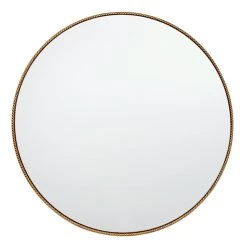 Braided Gold Framed Round Wall Mirror, 32"