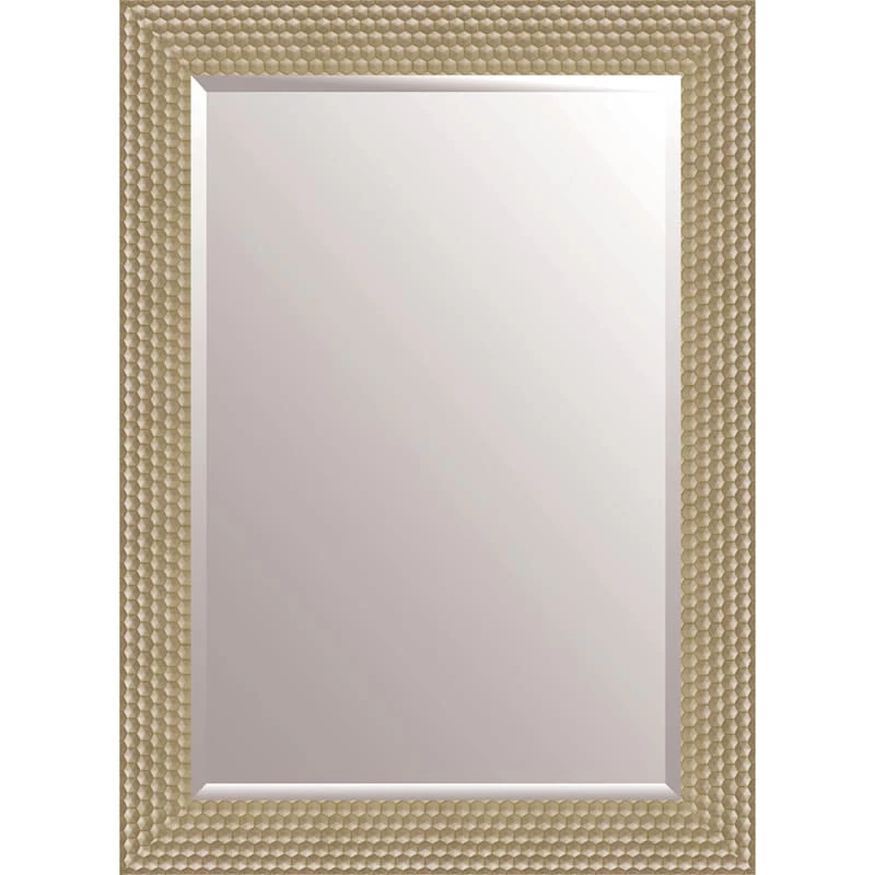 Champagne Hexagon Framed Wall Mirror, 32x44 3 Champagne Hexagon Framed Wall Mirror, 32x44