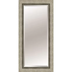 Champagne Solid Wood Tiers Floor Mirror, 32x68